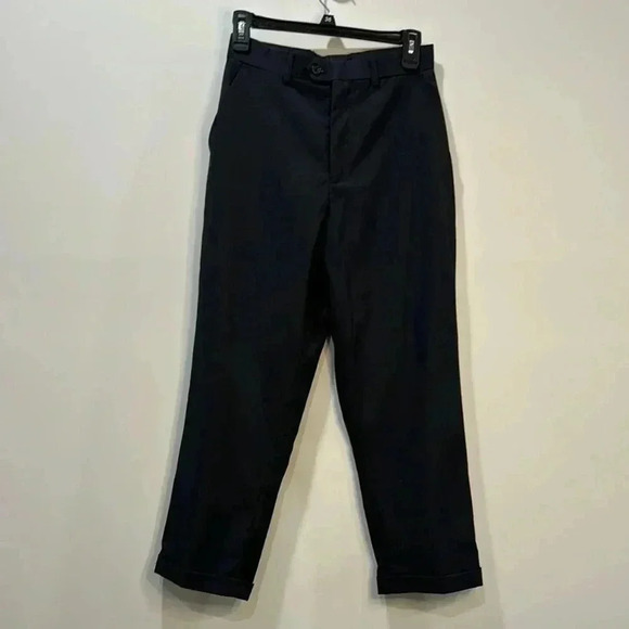 Boys Black Flat Front Dress Pants - Size 14 - Picture 1 of 9